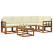 Set de canapele de exterior cu pernă 6 pcs Natural și Crem - WALTI WALTI
