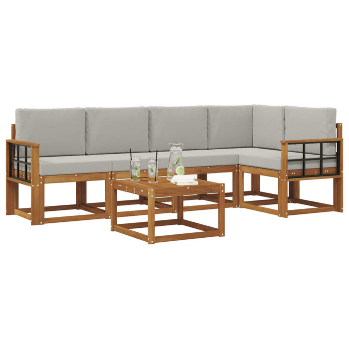 Set de canapele de exterior 6 pcs Gri natural și deschis - WALTI WALTI