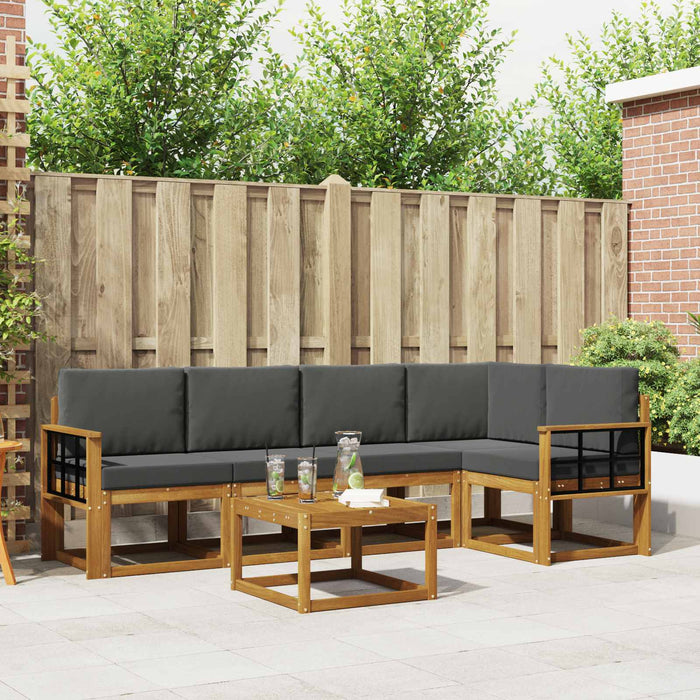 Set de canapele de exterior cu pernă 6 pcs Natural și Antracit - WALTI WALTI
