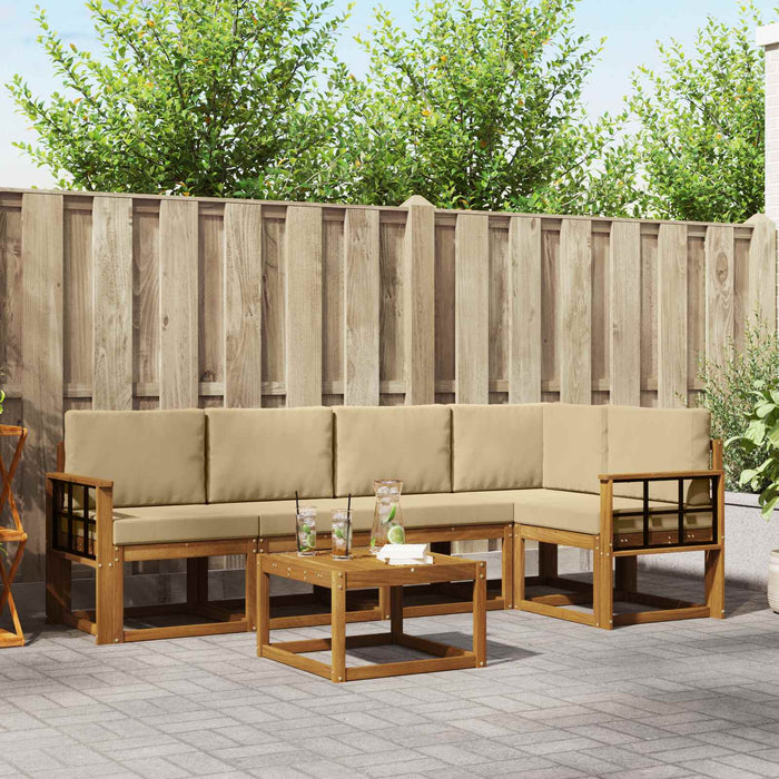 Set de canapea cu pernă 6 pcs Natural și Bej - WALTI WALTI
