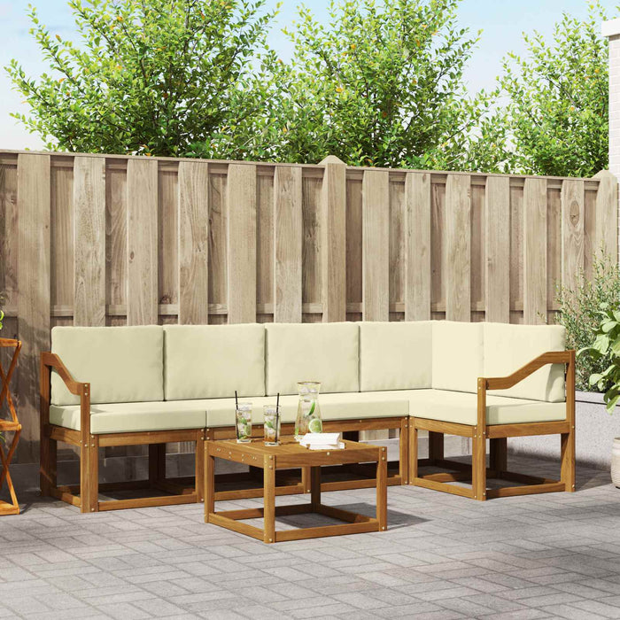 Set de canapele de exterior cu pernă 6 pcs Natural și Crem WALTI