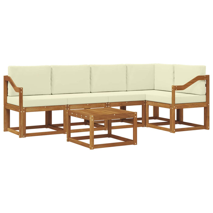 Set de canapele de exterior cu pernă 6 pcs Natural și Crem WALTI