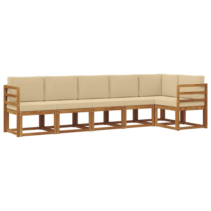 Set de canapele de exterior cu pernă 6 pcs Natural și Bej WALTI