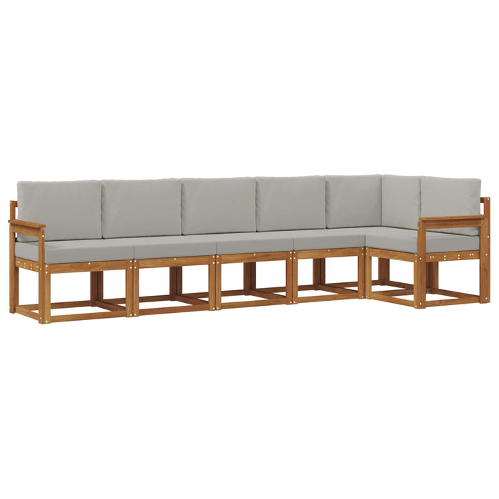 Set de canapele de exterior 6 pcs Gri natural și deschis WALTI