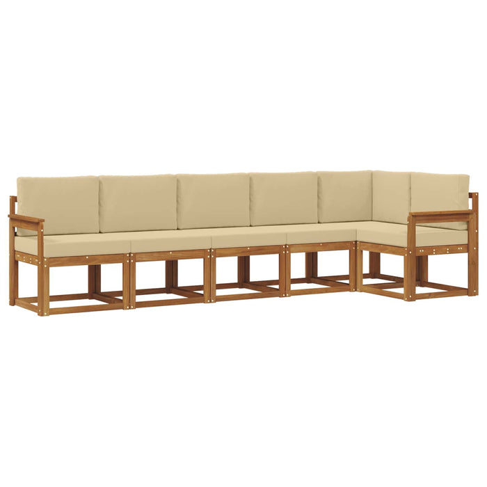 Set de canapele de exterior cu pernă 6 pcs Natural și Bej - WALTI WALTI