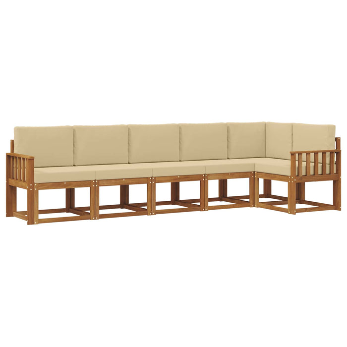 Set de canapele de exterior cu pernă 6 pcs Natural și Bej WALTI