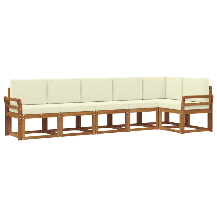 Set de canapele de exterior cu pernă 6 pcs Natural și Crem - WALTI WALTI