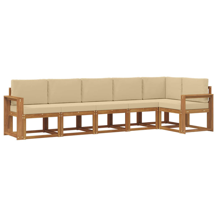 Set de canapele de exterior cu pernă 6 pcs Natural și Bej - WALTI WALTI