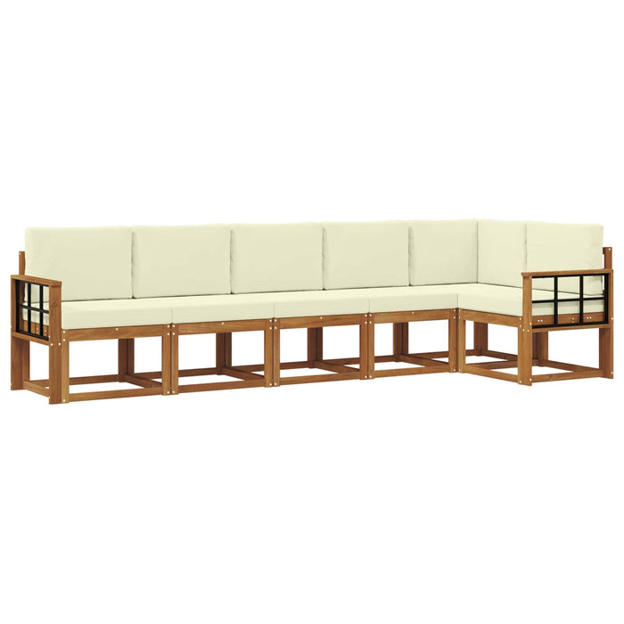 Set de canapele de exterior cu pernă 6 pcs Natural și Crem - WALTI WALTI