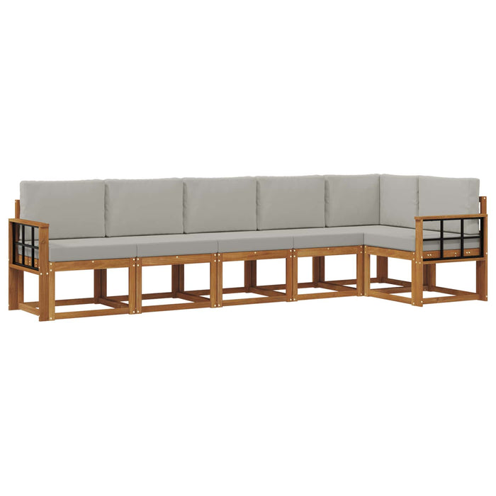 Set de canapele de exterior 6 pcs Gri natural și deschis - WALTI WALTI