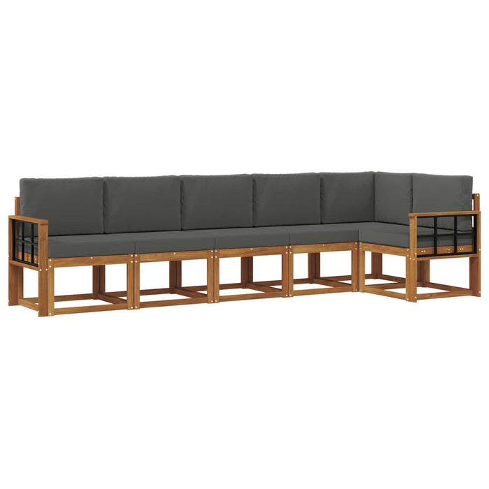 Set de canapele de exterior cu pernă 6 pcs Natural și Antracit WALTI