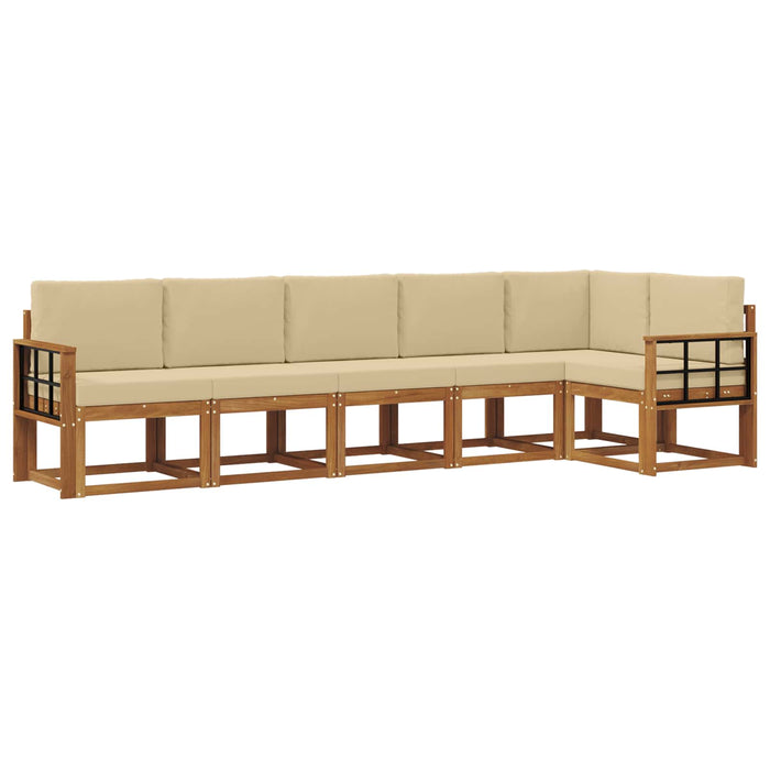 Set de canapele de exterior cu pernă 6 pcs Natural și Bej - WALTI WALTI