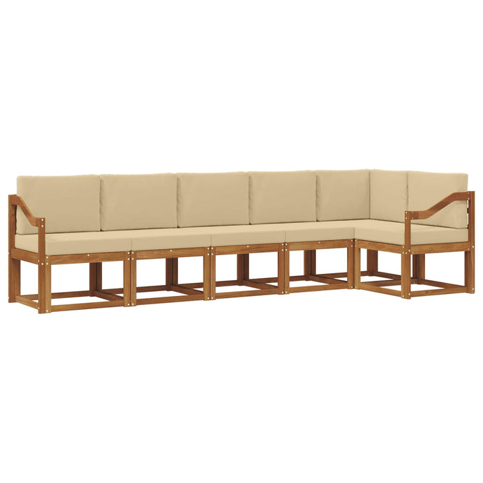 Set de canapele de exterior cu pernă 6 pcs Natural și Bej - WALTI WALTI