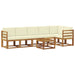 Set de canapele de exterior cu pernă 7 pcs Natural și Crem - WALTI WALTI