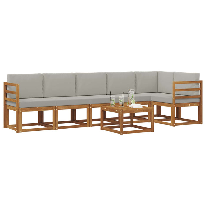 Set de canapele de exterior 7 pcs Gri natural și deschis - WALTI WALTI