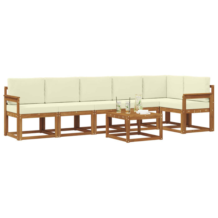Set de canapele de exterior cu pernă 7 pcs Natural și Crem - WALTI WALTI