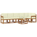 Set de canapele de exterior cu pernă 7 pcs Natural și Crem - WALTI WALTI
