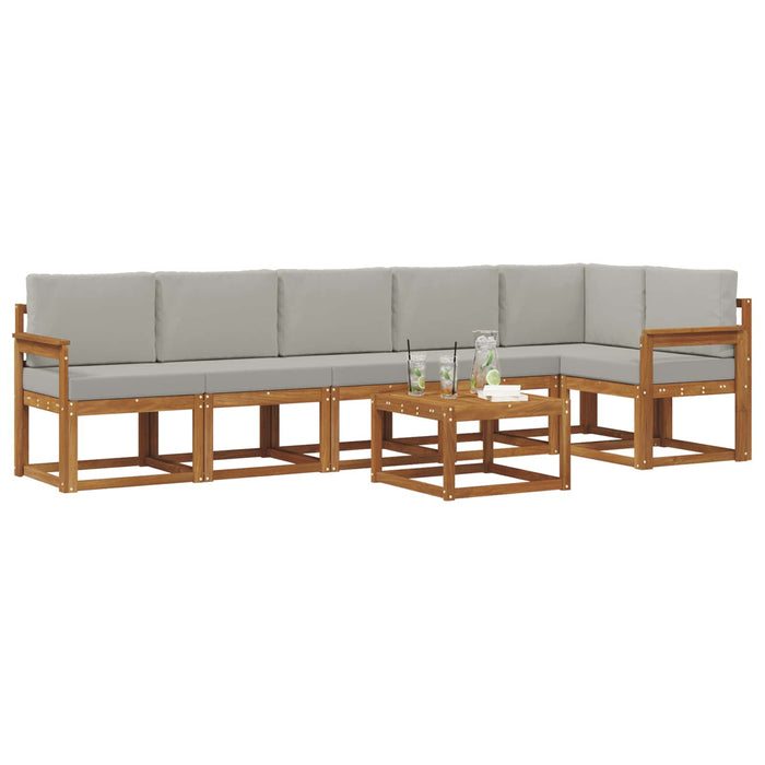 Set de canapele de exterior 7 pcs Gri natural și deschis - WALTI WALTI