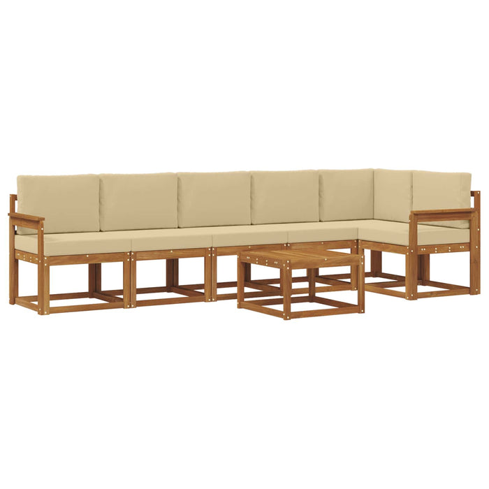 Set de canapele de exterior cu pernă 7 pcs Natural și Bej - WALTI WALTI