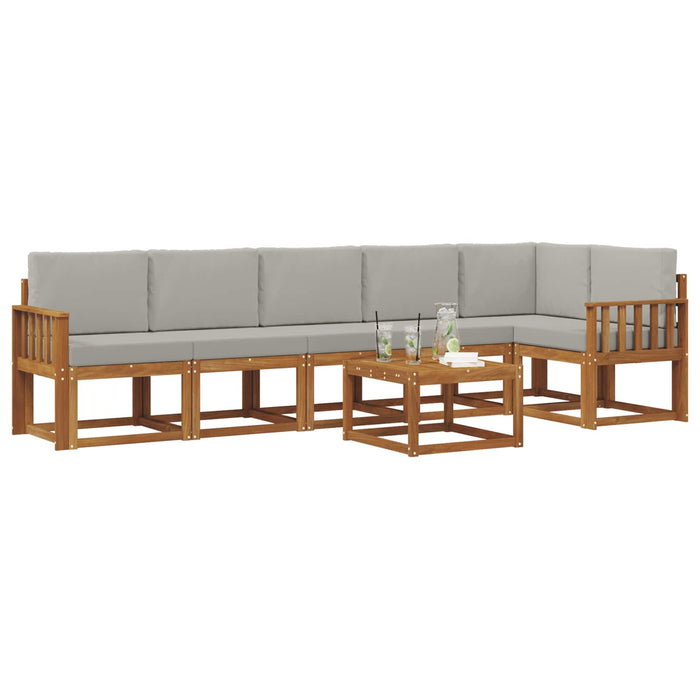 Set de canapele de exterior 7 pcs Gri natural și deschis - WALTI WALTI