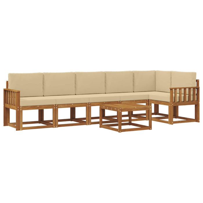 Set de canapele de exterior cu pernă 7 pcs Natural și Bej - WALTI WALTI