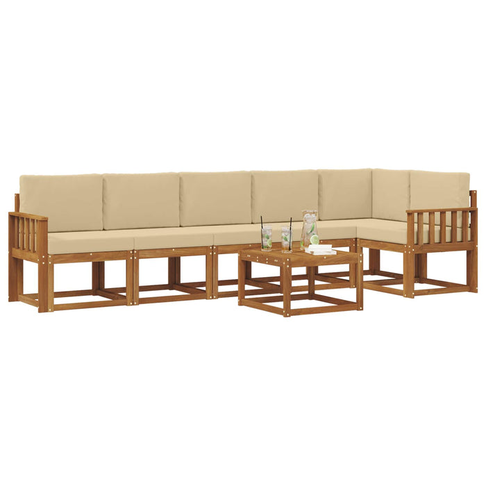 Set de canapele de exterior cu pernă 7 pcs Natural și Bej - WALTI WALTI