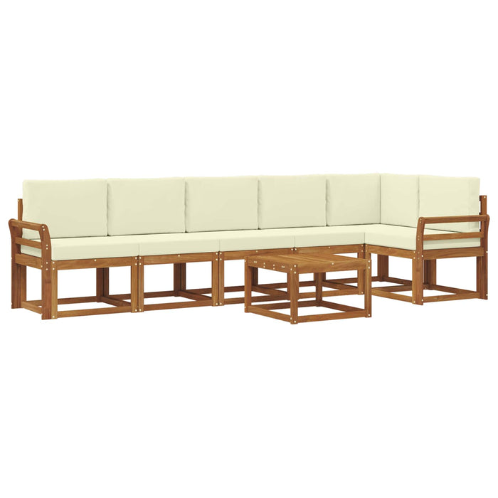 Set de canapele de exterior cu pernă 7 pcs Natural și Crem - WALTI WALTI