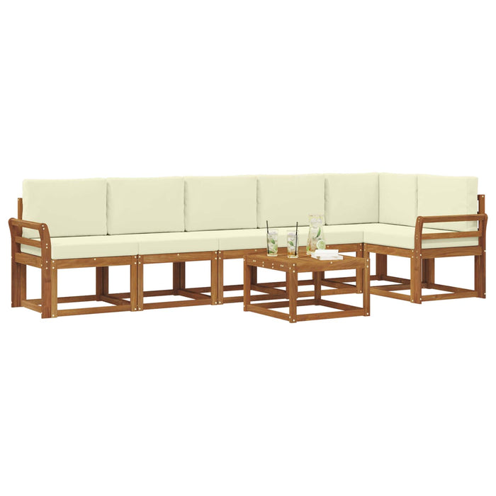 Set de canapele de exterior cu pernă 7 pcs Natural și Crem - WALTI WALTI