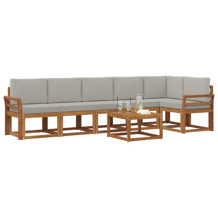 Set de canapele de exterior 7 pcs Gri natural și deschis - WALTI WALTI