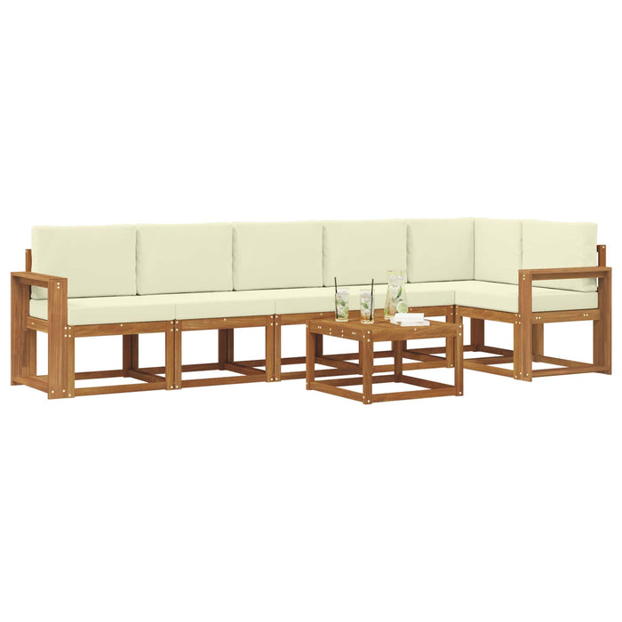 Set de canapele de exterior cu pernă 7 pcs Natural și Crem - WALTI WALTI