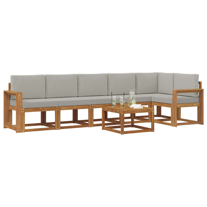 Set de canapele de exterior 7 pcs Gri natural și deschis - WALTI WALTI