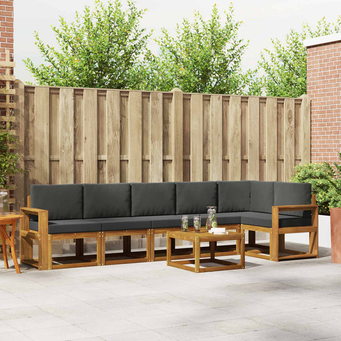 Set de canapele de exterior cu pernă 7 pcs Natural și Antracit - WALTI WALTI