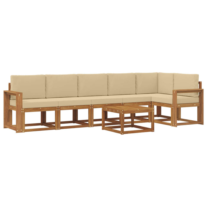 Set de canapele de exterior cu pernă 7 pcs Natural și Bej - WALTI WALTI