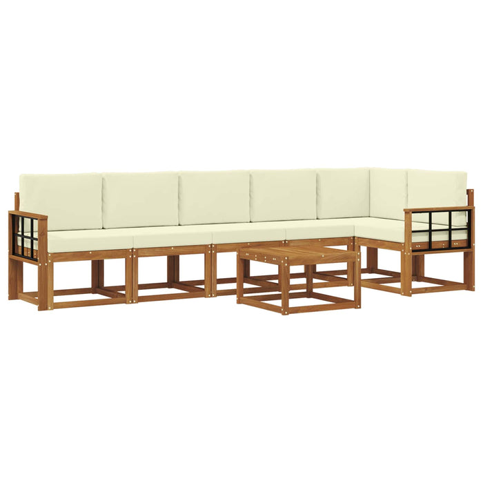 Set de canapele de exterior cu pernă 7 pcs Natural și Crem - WALTI WALTI
