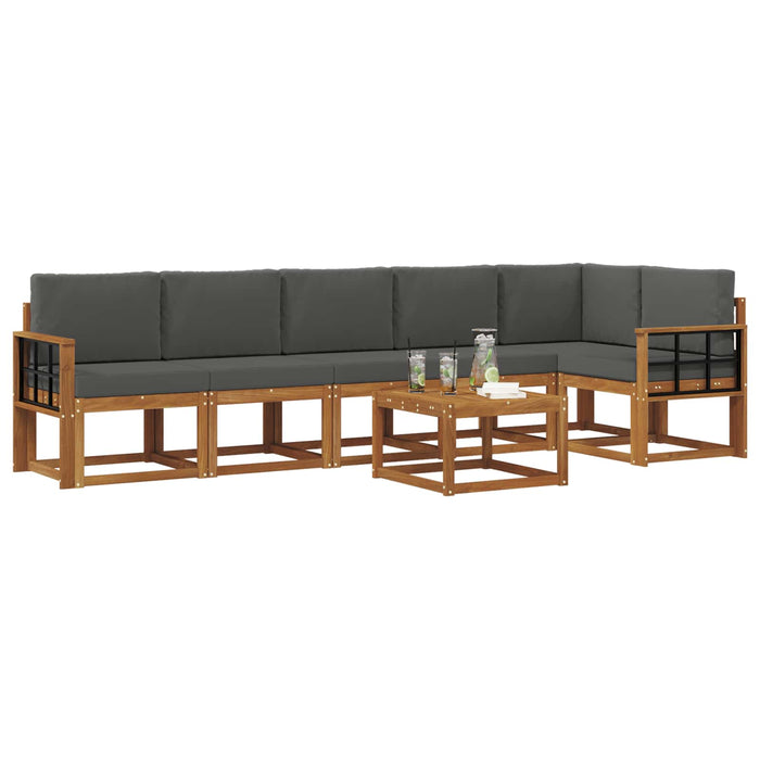 Set de canapele de exterior cu pernă 7 pcs Natural și Antracit - WALTI WALTI