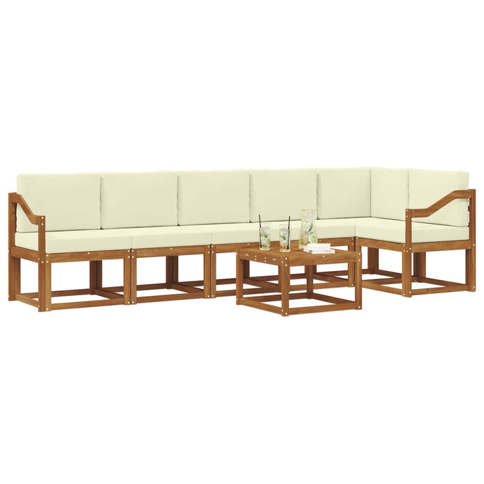 Set de canapele de exterior cu pernă 7 pcs Natural și Crem - WALTI WALTI