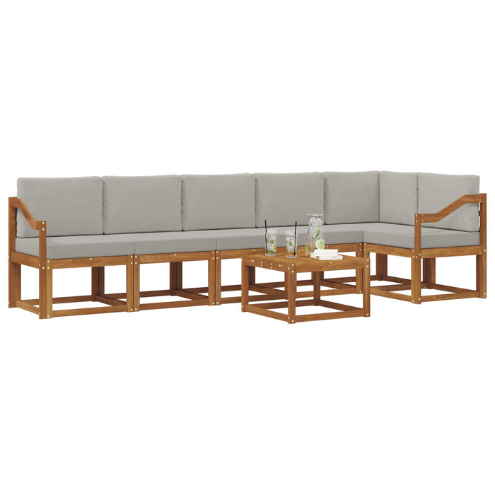 Set de canapele de exterior 7 pcs Gri natural și deschis - WALTI WALTI
