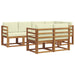 Set de canapele de exterior cu pernă 7 pcs Natural și Crem - WALTI WALTI