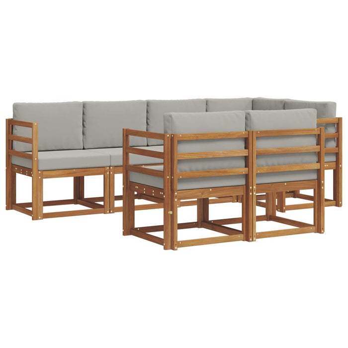 Set de canapele de exterior 7 pcs Gri natural și deschis - WALTI WALTI