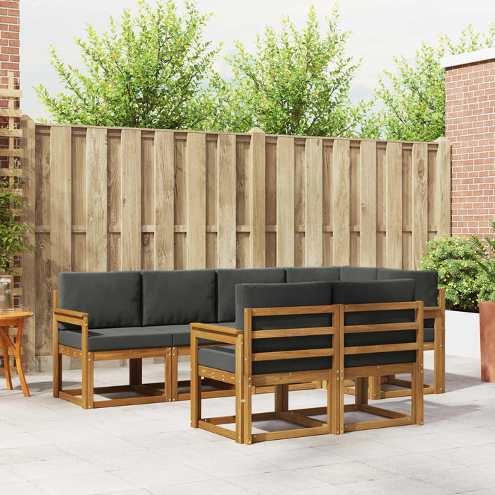Set de canapele de exterior cu pernă 7 pcs Natural și Antracit - WALTI WALTI