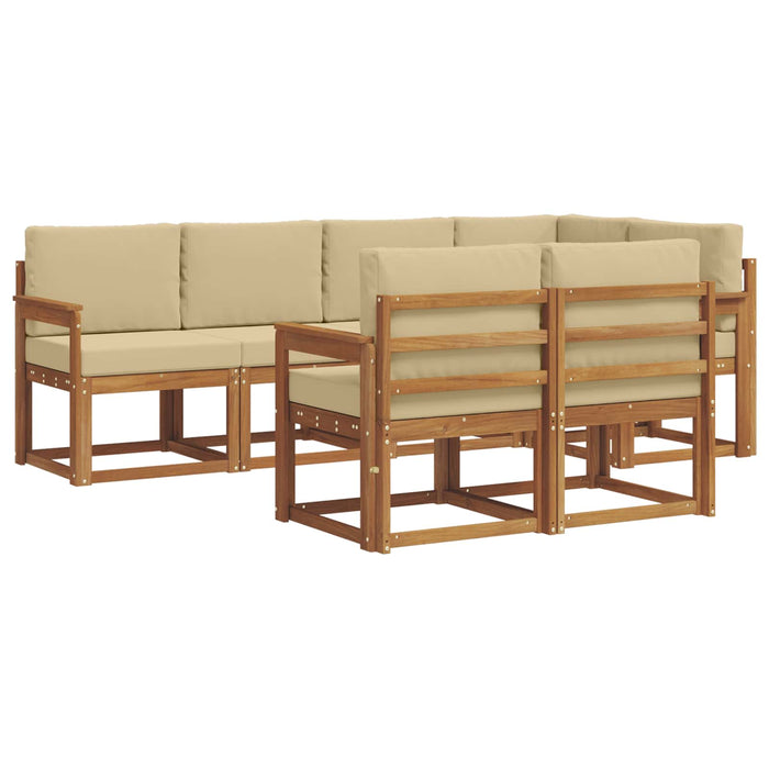 Set de canapele de exterior cu pernă 7 pcs Natural și Bej - WALTI WALTI