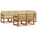 Set de canapele de exterior cu pernă 7 pcs Natural și Bej - WALTI WALTI