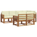 Set de canapele de exterior cu pernă 7 pcs Natural și Crem - WALTI WALTI