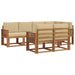 Set de canapele de exterior cu pernă 7 pcs Natural și Bej - WALTI WALTI