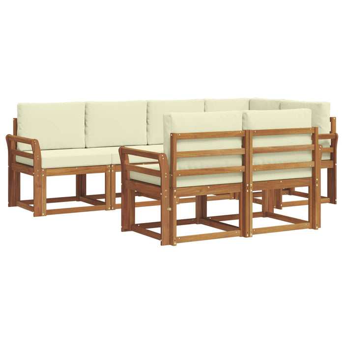 Set de canapele de exterior cu pernă 7 pcs Natural și Crem - WALTI WALTI