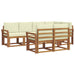 Set de canapele de exterior cu pernă 7 pcs Natural și Crem - WALTI WALTI