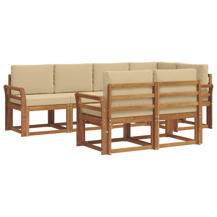 Set de canapele de exterior cu pernă 7 pcs Natural și Bej - WALTI WALTI