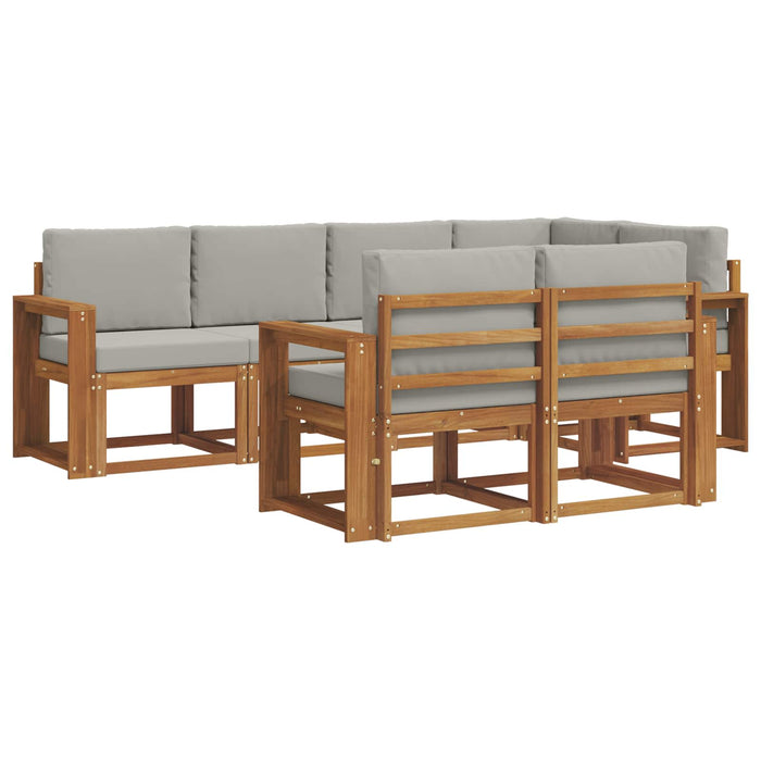 Set de canapele de exterior 7 pcs Gri natural și deschis - WALTI WALTI