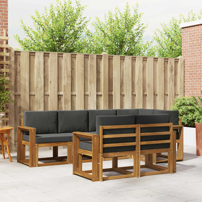 Set de canapele de exterior cu pernă 7 pcs Natural și Antracit - WALTI WALTI