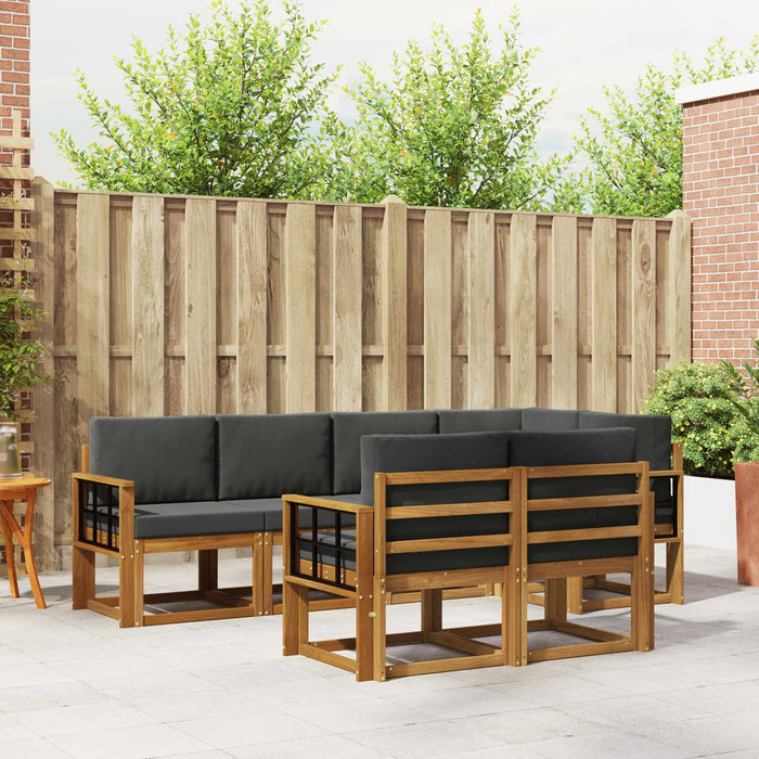 Set de canapele de exterior cu pernă 7 pcs Natural și Antracit - WALTI WALTI